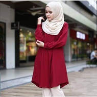 Tunik Dress Wanita Dewasa Lengan Panjang Warna Putih Cantik Terbaru 2022 Baju Atasan Tunik Modern Ca