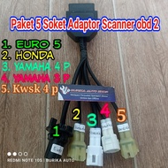 Adaptor 5 Soket Alat Scanner Diagnostic Motor Injeksi Support Obd 2 Lengkap