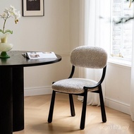 Flannel Frame Bag Soft Enxiao Style Metal Soothing Chair Option Modern Lamb Dining Chair AT4I