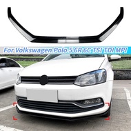 Car Front Bumper Lip Spoiler Splitter For Volkswagen Polo MK5 Diffuser Custom Body Kit Polo 6R 6C TS