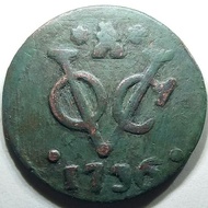Uang koin kuno Voc 1 Duit 1736 Zeeland Scarce Tp 384
