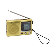 P11 Vintage Old Style Radio Multi functional Portable Handle Mini Radio with Strong Battery Life Gold Black Silver