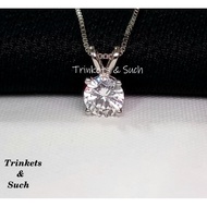 Brilliant 1.1ct VVS Grade Diamond Simulant Solitaire Necklace