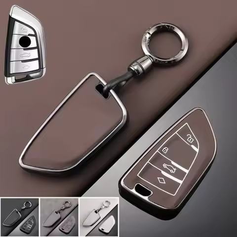A+ Zinc Alloy Leather Car Key Fob Case Cover For BMW X5M X6 X7 6 7 F15 X2 X5 X3 X4
