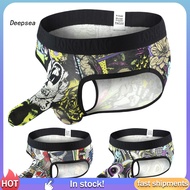 DPA Thong Print Body Sculpting Cotton Blend Men Sexy U Convex Underwear for Rest Room