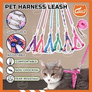CATTO Dog Cat Harness Collar Leash Safety Traction Rope Tali Kucing Leher Cat Rantai Kucing Pet Harn