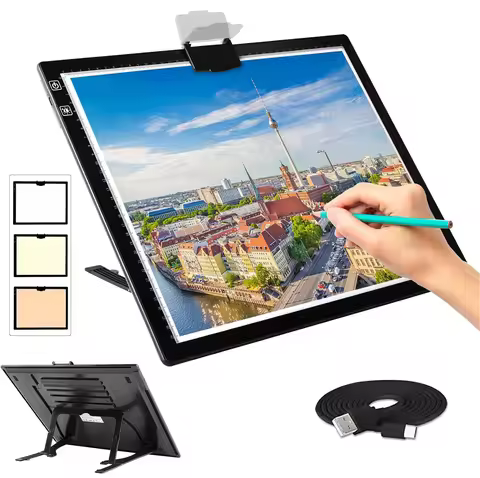 Rechargable A4/A3 Light Pad Wireless Battery Powered Light Box Light pad for Tracing Diamond Paintin