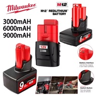 Milwaukee M12 tools replacement battery CP3 XC6 XC9 High output Red lithium 3Ah 6Ah 9Ah rechargeable
