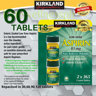 60 Softgels- Kirkland Signature Low Dose Aspirin 81mg AUTHENTIC