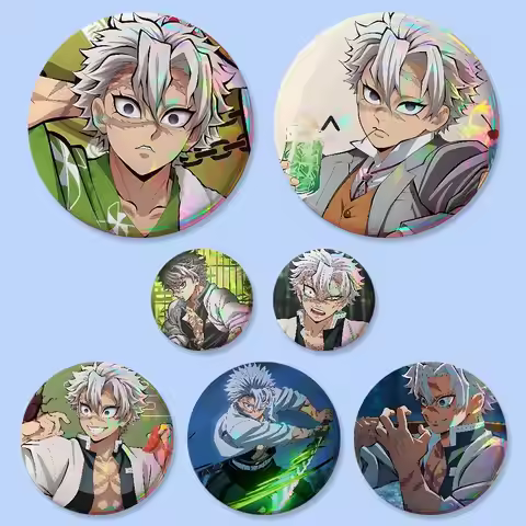 Anime S-Shinazugawa Sanemi Badges 25 32 44 58 75 Mm Round Cosplay Pin Bag Decor Fans Collect Friends