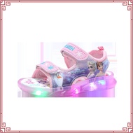 Girl's Sandals LED Elsa Sandals Disney Cartoon Sandals Kids Slippers Shoes Elsa Sofia Sandals Size 2