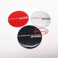 bochang 4pcs 45mm 50mm 56mm 65mm W Work Emotion Wheels Center Cap Sticker Emblem Car Hubcaps Cover Logo Badge Aluminum