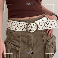 GESH Rivet Belt, Y2K Vintage Wide Waist Strap, Women Man Chic Harajuku Trouser Dress Belts