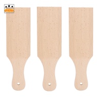 ORIENOR 3PCS Gnocchi Board, Ridged Surface Beech Wood  Making Tool, Durable Easy Clean Paddle Shape 