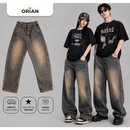 Orian Unisex Curved Jeans Earth Yellow – Baggy Fit Denim 12oz DC 22