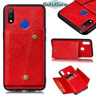 สำหรับ Realme 3/3Pro/5/5Pro /X/xt/OPPO K3เคสหนังหลายกระเป๋าเงินแบบพับได้เคสฝาหลัง Shell สามารถทำงานร่วมกับติดตั้งในรถยนต์แม่เหล็กช่องใส่บัตรประชาชนบัตรเครดิตตะขอโลหะรองรับขาตั้ง