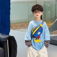 New Style Korean Version Contrast Color Children Boys Girls Kindergarten Children Chest Bag Sports C