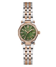 Guess Collection-Swiss Mvt  P Silver  Rose Gold PVD case  bclt  Green MO-Women-Watches-Green