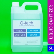 Q-TECH Liquid Sanitizer (75% IPA/ Alcohol) Hand Sanitizer With Moisturizers 5L