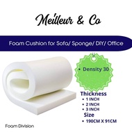 Meilleur High Density Sponge Cushion Foam Density 30 (1"/2"/3" Inch)  Sofa Seat Padding Upholstery Span Lapik Seat Kusyen Tilam Kerusi DIY Replacement