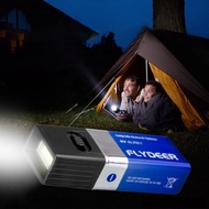 interfun4w 9V Battery Flashlight 9V Mini LED Key Light 6F22 Battery COB Outdoor Lighting Work Light 