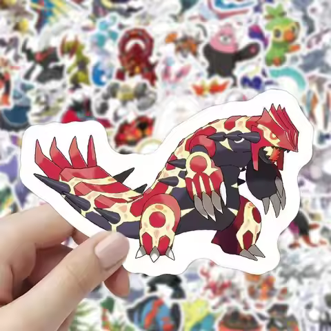 100 PCS Pokémon Evolution Stickers Kyogre Rayquaza Groudon Waterproof DIY Decals for iPad Journal La