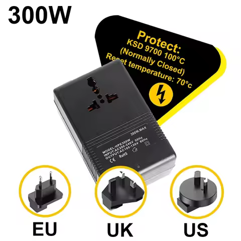 EU/US/UK Plug Inverter 200W 300W Voltage Converter Transformer 220V To 110V Step Down Transformer 11
