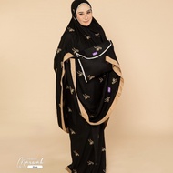 mukena dewasa rayon bordir mukenah marwah arrafi - black