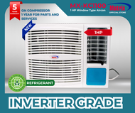 Matrix Aircon Shop - Mx-KC1100 Matrix 1HP Window Type Air Conditioner (Inverter Grade), offering efficient cooling for your space. With eco-friendly refrigerant, blue fin technology, independent dehumidifying, 24-hour timer, and easy installation