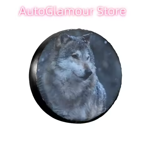 Wolf 1Pcs 14" 15" 16" 17" Inch Leather Spare Wheel Tire Cover Case Bag Pouch Protector Car Tyres for