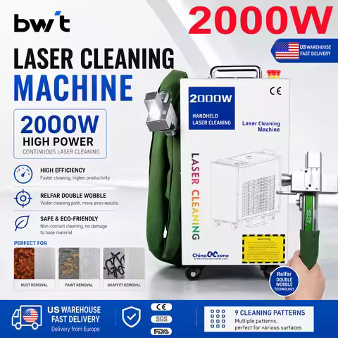 BWT2000W Laser Cleaning Machine Rust Removal Cleaning Oil Paint for Metal Cleaning Width 300MM Fiber