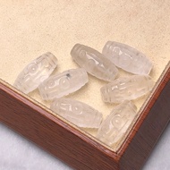 Natural Clear Quartz 9-Eye Dzi DIY Pendant 23.5*10.5mm Clear Quartz 9-Eye Dzi Charm