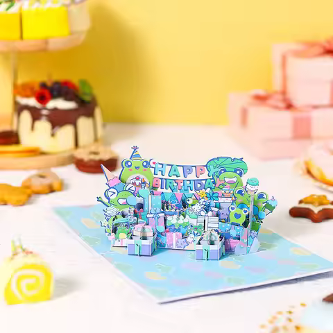 Happy Birthday Card 3D Birthday Frog Birthday Pop Up Card Greeting Card Best Birthday Gift for Famil