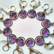 ❄️FU❄️ Horoscope Galaxy Resin Keychain Pretty Gifts Friends Aquarius Capricorn Pisces Aries Taurus G