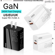 240W Fast Charger QC3.0+PD Phone Charger Adapter Multi Port EU/US/UK Plug GaN Charger Travel Wall Ch