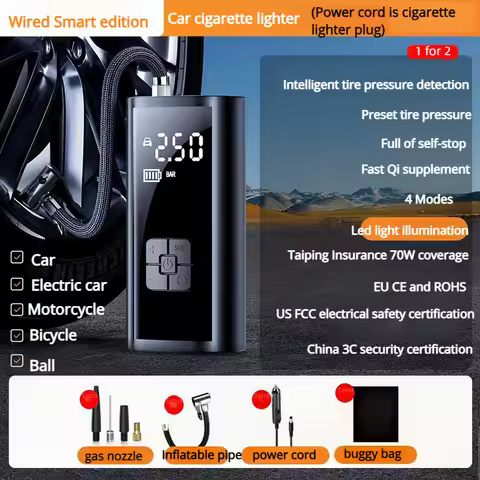 2025 New Wireless Digital Display Electric Air Pump Car Tire Air Pump High-Power Car Air Pump