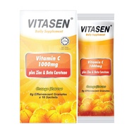 VITASEN VITAMIN C 1000MG PLUS ZINC &amp; BETA CAROTENE ORANGE FLAVOUR [8G X 10 SACHETS] (EXP: 08/2024)