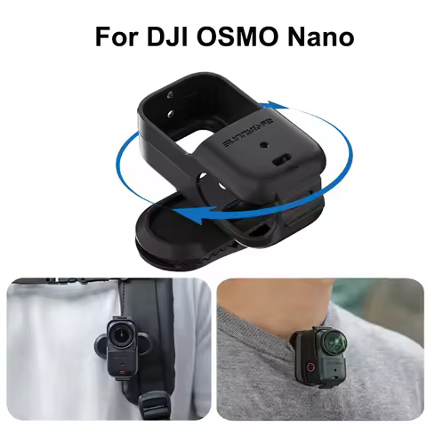 360° Adjustable Rotation Backpack Clip for DJI OSMO Nano Quick-Release Bracket Vlog Clip Mount for D
