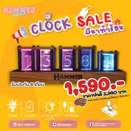 นาฬิกาดิจิตอลตั้งโต๊ะ Nixie Retro style แสงสีจัดเต็ม วัสดุฐานไม้วอลนัท (ไม้จริง)ของจริงสวยมาก!!