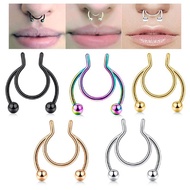 fashion jewellery Nose ring Fake septum piercing Stainless steel