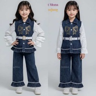 LUXURY IMPORTED CHILDREN'S SUIT VIRAL MOTIF 2026 PREMIUM COMBINATION JEANS MATERIAL AGES 3-10 YEARS 