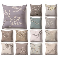Gray Flowers pillow case60x60.50x50.45x45.40x40.Square cotton pillow cover.Home sofa cushion cover.