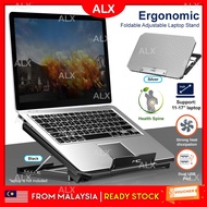 ✰ALX Malaysia Powerful 2 Fans Dual USB 12-17inch Laptop Stand Cooling Pad Fan Cooler Adjustable Height  Speed♒
