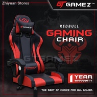 ⊙GTGAMEZ Gaming Chair (Nylon Leg) with Ergonomic Backrest and Height Adjustment + Pillows Recliner Swivel GMZ-GC-YG-721