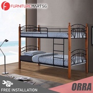 [FurnitureMartSG] Orra Double Decker w/ Mattress Option / Strong Metal Bar With Solid Wood / Splitable Bed / 1 Double Decker Convertible to 2