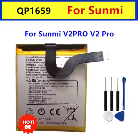Original 2580mAh QP1659 Replacement Battery For SUNMI V2PRO V2 Pro Mobile Phone +Free Tools