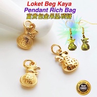 Pendant Jewellery Rich Bag Gold Beg Kaya 富贵包包金吊坠项链牌
