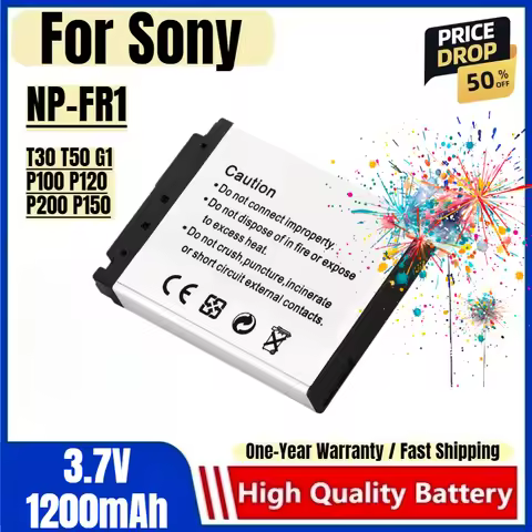 NP-FR1 Battery 3.7V 1200mAh Rechargeable Batteries and Charger for Sony T30 T50 G1 P100 P120 P200 P1