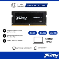 Kingston Fury Impact DDR5 4800MHz / 5600Mhz / 6000Mhz / 6400Mhz Notebook Gaming SODIMM Laptop RAM (8