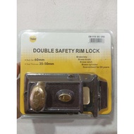 * YALE DOUBLE SAFETY RIM LOCK BACK SET 60mm DOOR THICKNESS 35-50mm